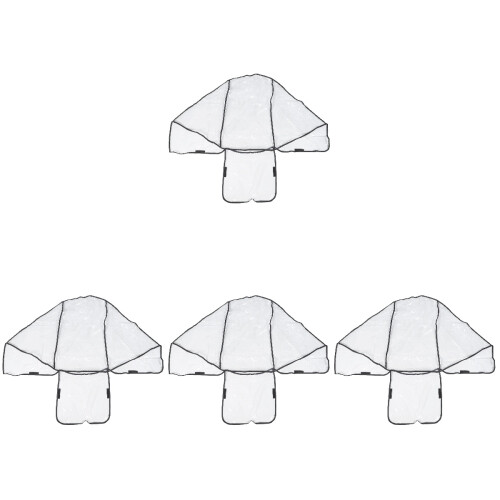 4Pcs Universal Double Stroller Rain Shield Clear PVC Cover for Twins 1