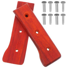 5Pairs Solid Dark Red Wood Handles Secure Grip Replacement