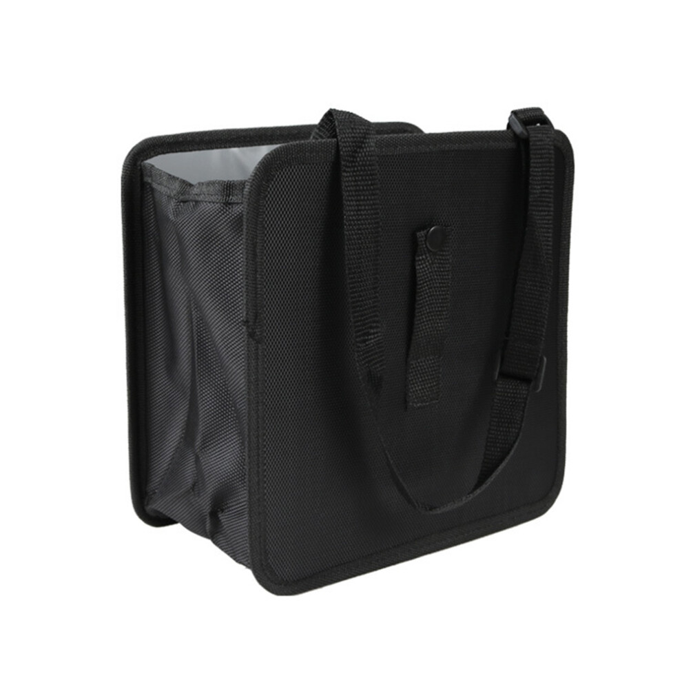 Foldable Car Trash Can Oxford Fabric Vehicle Garbage Bin Black 3073752529386