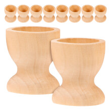 50Pcs Khaki Wooden Egg Cups Ideal for Kitchen and Restaurant Display