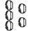 5Pcs Replacement Black Silicone Watch Bands Wear-Resistant Adjustable 11