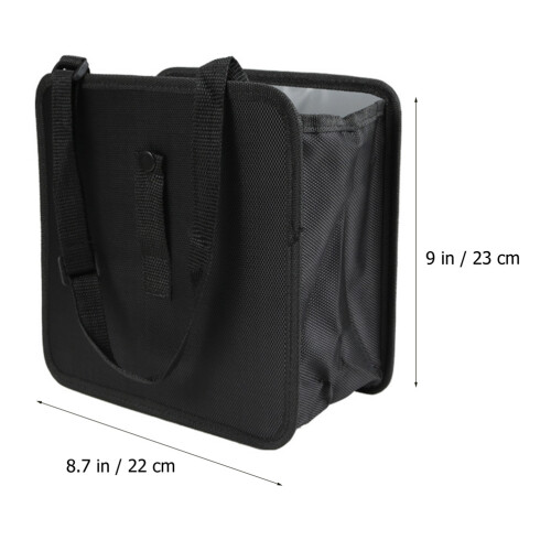 Foldable Car Trash Can Black Oxford Fabric Vehicle Garbage Bin 1