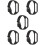 5Pcs Replacement Black Silicone Watch Bands Wear-Resistant Adjustable 8