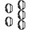 5Pcs Replacement Black Silicone Watch Bands Wear-Resistant Adjustable 10