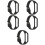 5Pcs Replacement Black Silicone Watch Bands Wear-Resistant Adjustable 7