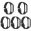 5Pcs Replacement Black Silicone Watch Bands Wear-Resistant Adjustable 2