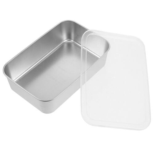 4Pcs Stainless Steel Baking Tray with Lid Silver Oven Safe 1