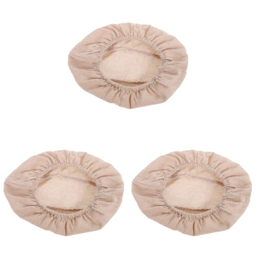 3Pcs Bread Basket Cloth Liner Cotton Linen Light Brown for Storage 2