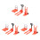 3Sets Educational Orange Mini Forklift Hand Trolley Cart Toy Set 10