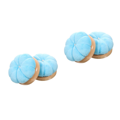 4Pcs Embroidered Pumpkin Pin Cushions Soft Sewing Needle Organizers 1