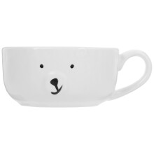 2Pcs White Ceramic Mug Cute Coffee Cup Milk Cup for Office Home Use