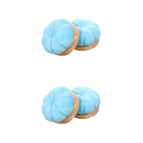 4Pcs Embroidered Pumpkin Pin Cushions Soft Sewing Needle Organizers 2