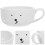2Pcs White Ceramic Mug Cute Coffee Cup Milk Cup for Office Home Use 10