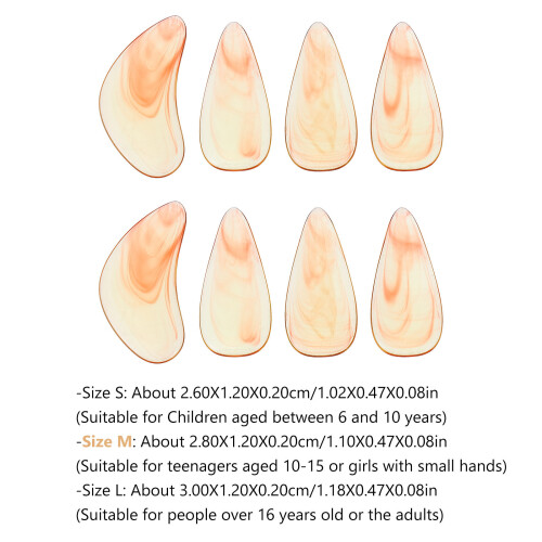 8Pcs Orange ABS Guzheng Nails Finger Picks Durable Protective Covers 1