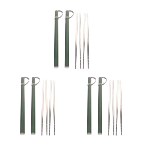 6Sets Durable Metal Chopsticks Multi-Color for Outdoor and Kitchen Use 2
