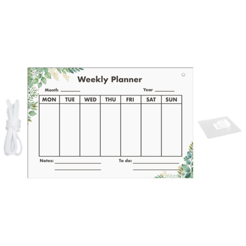 3Sets Home Use White Acrylic Memo Boards with Hanging Lanyard 2