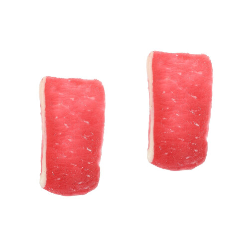 2Pcs Highly Detailed Fake Pork Slice Model Plastic Kitchen Meat Prop 2