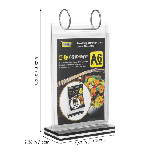 2Pcs Clear PVC Menu Holder for Tabletop Display Lightweight Sign Stand 1