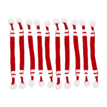 30St Wollen Mini Sjaaltjes Rood Wit Fijne Decoratieve Party Accessoire