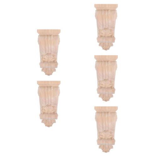 5Pcs Durable Wood Corbels Khaki Decorative Brackets for Interiors 2