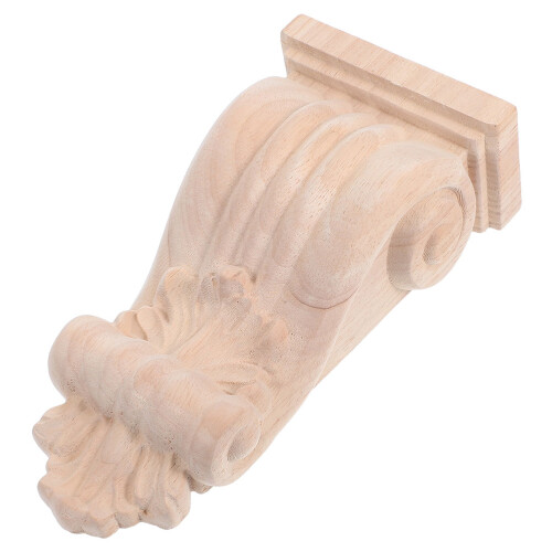 5Pcs Durable Wood Corbels Khaki Decorative Brackets for Interiors 1