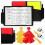 1Set Portable Soccer Referee Cards Flags Whistle Set 1