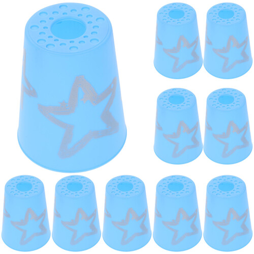 36Pcs Sky-Blue Stackable Plastic Cups for Games Party 1