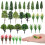 160Pcs Mixed Green Miniature Plastic Trees for Model Scenery and DIY 2