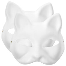 6St Witte DIY Kat Maskers Van Papier Voor Halloween En Feest