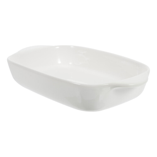 3Pcs Double Handle Ceramic Bakeware White Baking Dish for Oven Use 2