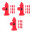 30Pcs Lively Red Resin Miniature Fire Hydrant for Sand Table Decor 6
