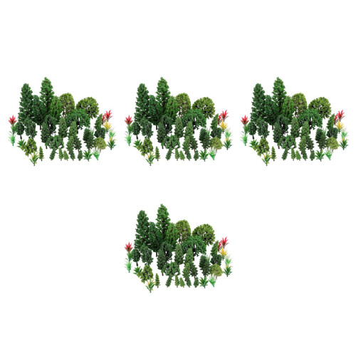 160Pcs Mixed Green Miniature Plastic Trees for Model Scenery and DIY 2