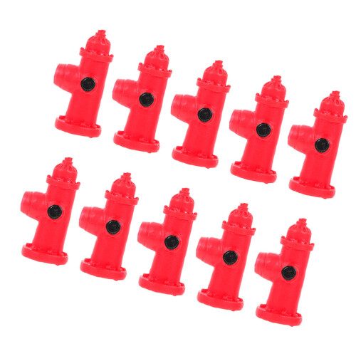 30Pcs Lively Red Resin Miniature Fire Hydrant for Sand Table Decor 1