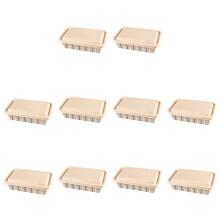 10St Voedselopslag Dozen Papierpulp Lunchbox Draagbaar En Khaki