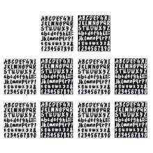 20Sheets Silver Alphabet Number Sticker Labels for Room Decoration