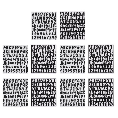 20Sheets Silver Alphabet Number Sticker Labels for Room Decoration