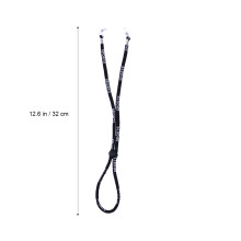 2St Zwarte Brillenhouder Strap Veiligheidskoord Stevig Antislip
