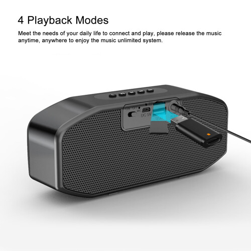 Wireless Bluetooth Speaker with 2000mAh Battery, Dual Horn, Multicolored Lights 2
