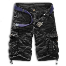 (Black White ,36)Bermuda Masculina Camuflagem Carga Shorts Exército Militar Camuflagem Calças de Combate Shorts