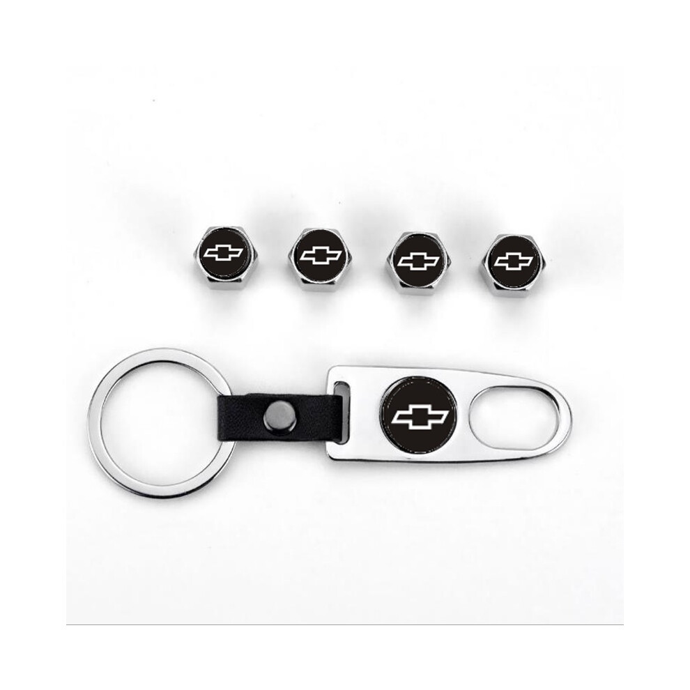 (Silver) Tyre Car Wheel Tire Valve Dust Stems Air Caps Keychain Chevrolet Emblem Silver 694254382694