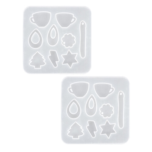 4Pièces Moules En Silicone Pour DIY Pendentifs Résine