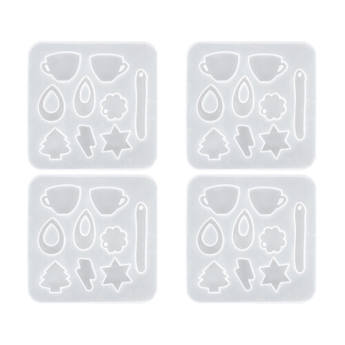 4Pièces Moules En Silicone Pour DIY Pendentifs Résine 2