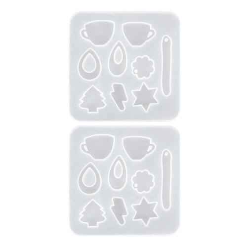 4Pièces Moules En Silicone Pour DIY Pendentifs Résine 1