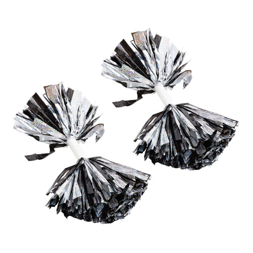 10Pièces Pompons Cheer Noir Métallique Réutilisable Pour Animation 2