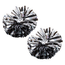 10Pièces Pompons Cheer Noir Métallique Réutilisable Pour Animation
