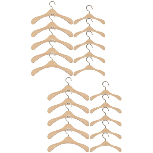 20Pièces Mini Cintres Bois Beige Accessoire Pour 2