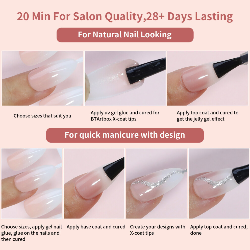 5 Gradient Colors Gel Nail Tips