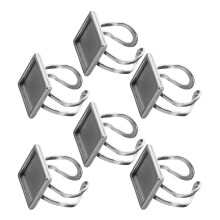 6Pièces Bases De Ajustables En Acier Inoxydable Argent Pour DIY