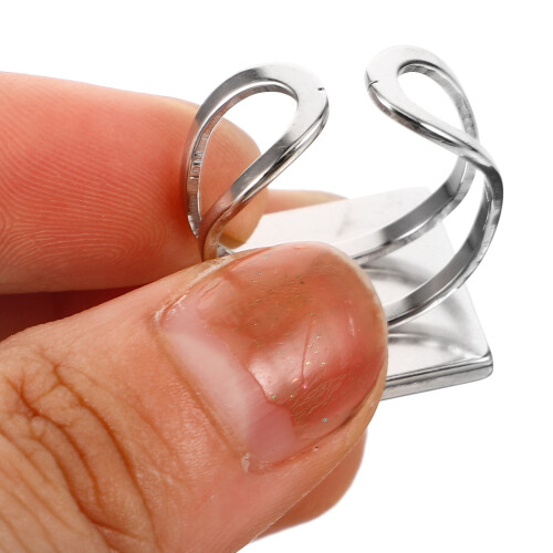 6Pièces Bases De Ajustables En Acier Inoxydable Argent Pour DIY 2