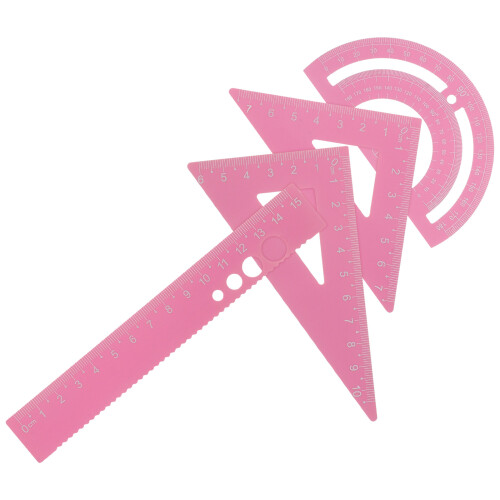 4Ensembles Règles Roses Métal Pro Pour Et École